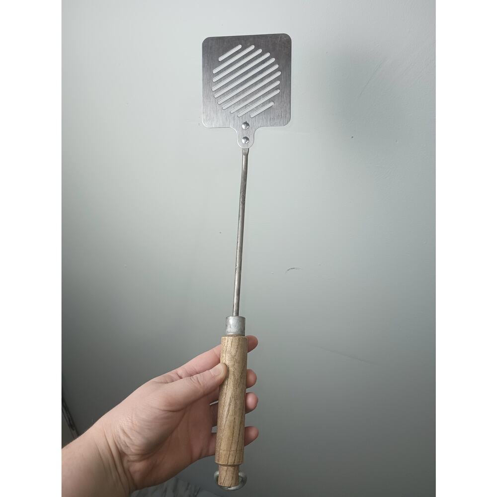 Vintage Slotted Spatula Long Wood Handle‎ Cooking Grilling Grill Kitchen